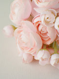 11" Blush Pink Ranunculus Bunch, Artificial Silk Flowers, Spring Wedding Flowers, Artificial  Rose Bouquet, Fake Ranunculus, Summer Weddings silk flower