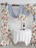 White and Dusty Pink Flower Arch for Wedding, Pink Wedding Corner Swag for Arch, Baby's Breath Wedding Backdrop, Arbour Gazebo Flowers wedding flower