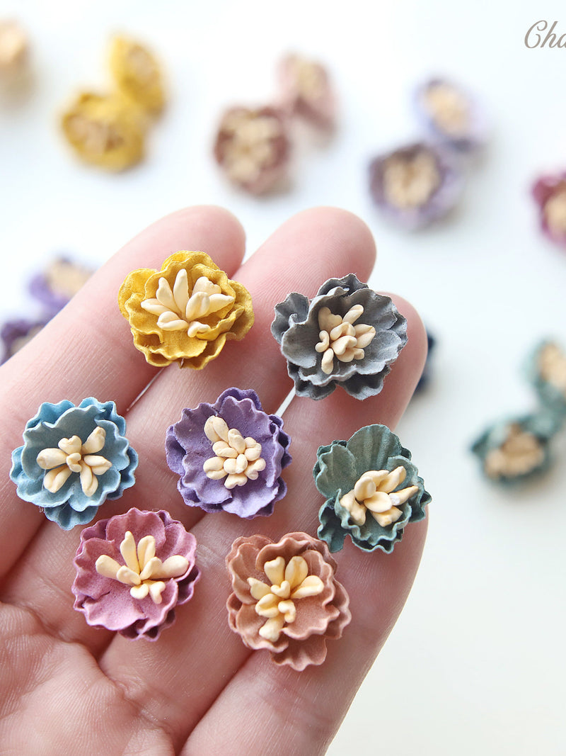 2 PCS - 1.8cm / 0.71" Tiny Fabric Flowers, in 12 Colors, Floral Decor, Craft Supplies silk flower