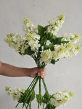 24.4" Faux Lilac Flower Branch-Cream White, High-quality Artificial spring flowers, Fake lilac stem, DIY Floral/Home Ceneterpieces faux plants