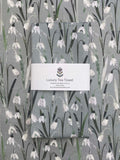 Snowdrop Tea Towel / Spring Flower Tea Towel , Floral Tea Towel, Spring Tea Towel, Grey Tea Towel, 100% Cotton Tea Towel, House Warming Gift house warming flower