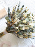 White Roses & Eucalyptus Bridal Bouquet l Olive Green Wedding Bouquet l Sage Boho Bouquet Bouquet