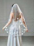 Flower Wedding Veil: Pearl Bud Flowers, Italian Tulle wedding flower