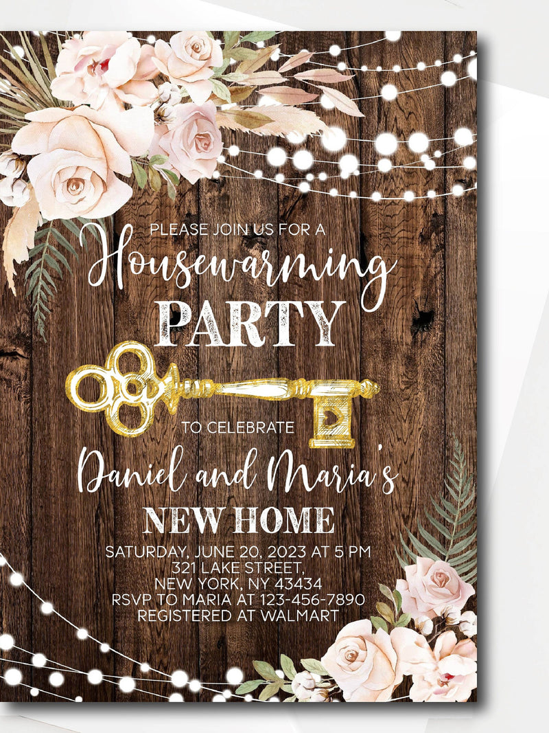Rustic Floral Housewarming Invitation Template (Digital Download) house warming flower