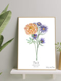 Birth Flower Bouquet (8x10 Inch Digital File) with 2 Flowers, Custom Watercolour Birth Flower Art, Wedding Gift, Anniversary Gift ANNIVERSARY