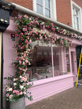 Pink Flower Garland: Cafe & Shop Front Decor silk flower