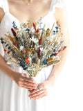 Boho Dried Flower Bridal Bouquet: Eucalyptus, Bunny Tails Bouquet