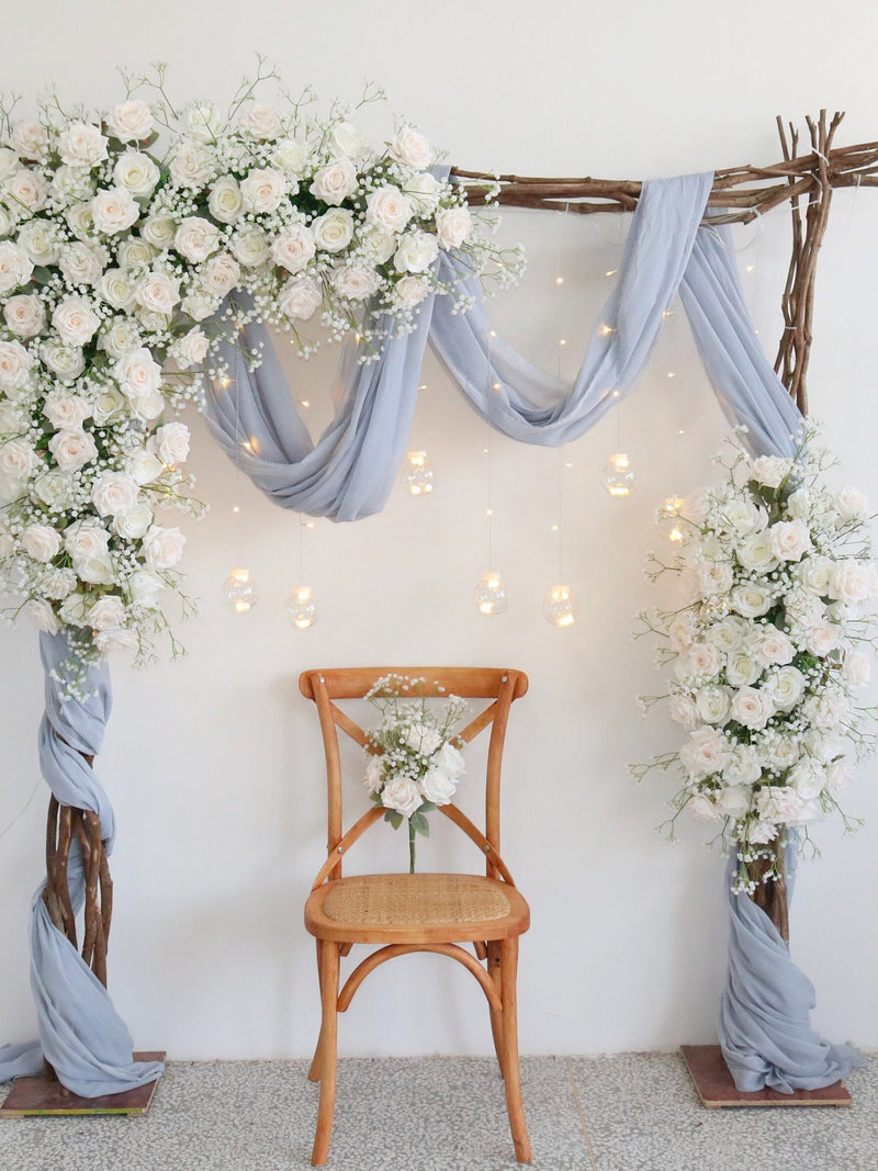 Baby's Breath and White Roses Wedding Arbor Flowers, Gazebo Decor wedding flower