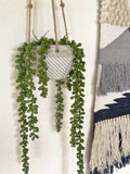 Faux Donkey Tail Succulent Plant in Concrete Pot with Jute Twine -  Hanging Faux Plant - Boho Decor Artificial Plant faux plants