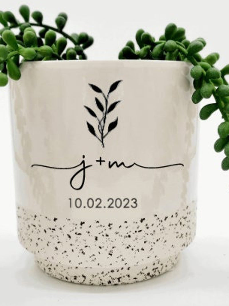 Personalized Gift Ceramic Planter ¥ Wedding & Anniversary Gift ¥ Unique Gift for Couple ¥ Housewarming Gift for Her ¥ Engagement Gift ANNIVERSARY