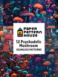 Psychedelic Mushrooms Digital Paper, Seamless Texture, Magic Mushrooms, Mushroom Spores, Mushroom Wallpaper, Commercial Use flower spore