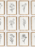Birth Month Flower Print Art Set Idea Instant Printable for Mom Grandma Digital Artwork Birth Line Art Tattoo Print Decor Wall Art Set | S01 birthday flower