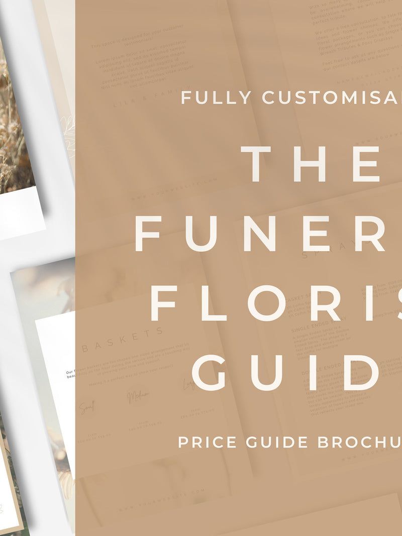 Funeral Florist Pricing Guide Template | Canva Sympathy Flowers Price List | 10 Page Editable Brochure | Instant Download sympathy flower