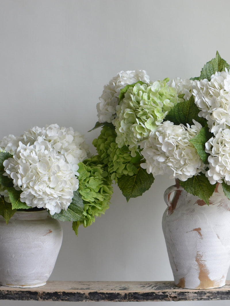 20" Real Touch Green/White Hydrangea Stem, Luxry Realistic Artificial Flowers, DIY Floral, DIY Wedding/Home/Kitchen Floral Arrangement| Gift FLOWER DELIVERY