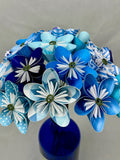 Shades of Blue Origami Paper Flower Bouquet sympathy flower