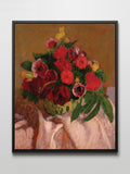Roderic O'Conor Floral Art Print: Mixed Flowers on Pink Cloth house warming flower