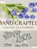 Silk Satin Forget me not Dimensional Sew on Fabric Flowers in Shades of Blue silk flower