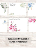 Sympathy Cards Printable, can be used on floral tributes, print onto card.  Write your own personal message, poem or tribute. sympathy flower