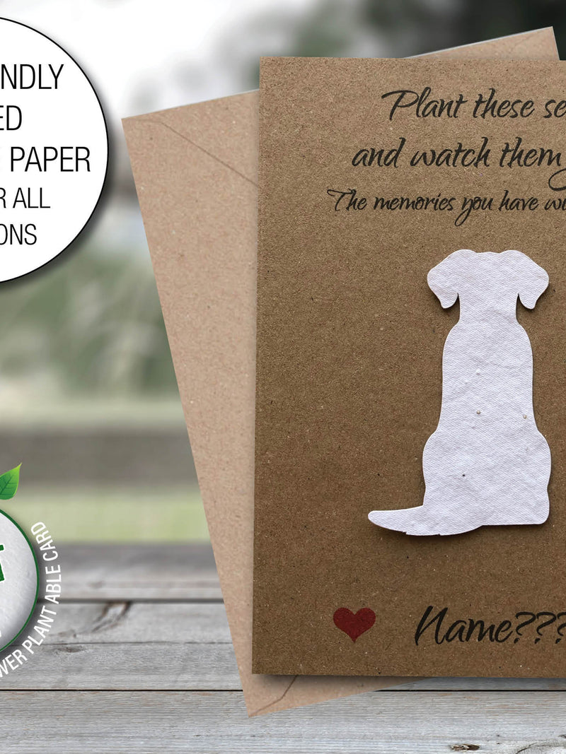 Personalised Custom Plantable Pet Loss Memorial Card Dog Bereavement cards So sorry Bee friendly Seeded paper 07 sympathy flower