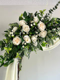 Wedding arch silk flowers/Swag & tieback/Wedding backdrop decor/Faux flowers wedding arbor/Artificial flowers arch arrangement/Greenery swag flower spore