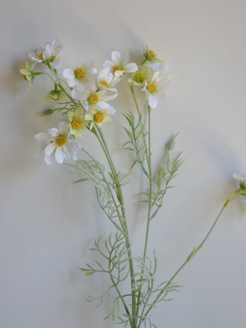 29.5" White Artificial Cosmos Flowers Branch, Faux Summer Flower Stem, Fake Flowers Centerpieces | DIY Floral | Wedding/Home Decoration Gift faux plants