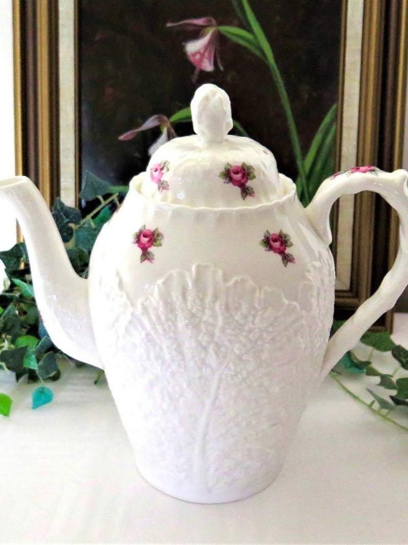 Spode - "Bridal Rose" Coffee Pot and Lid flower spore