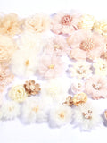 10Pcs Ivory Cream Series Camellia Rose Chiffon Craft Fabric Flowers For Headbands Hair Flower Accesorries Baby Headwear silk flower