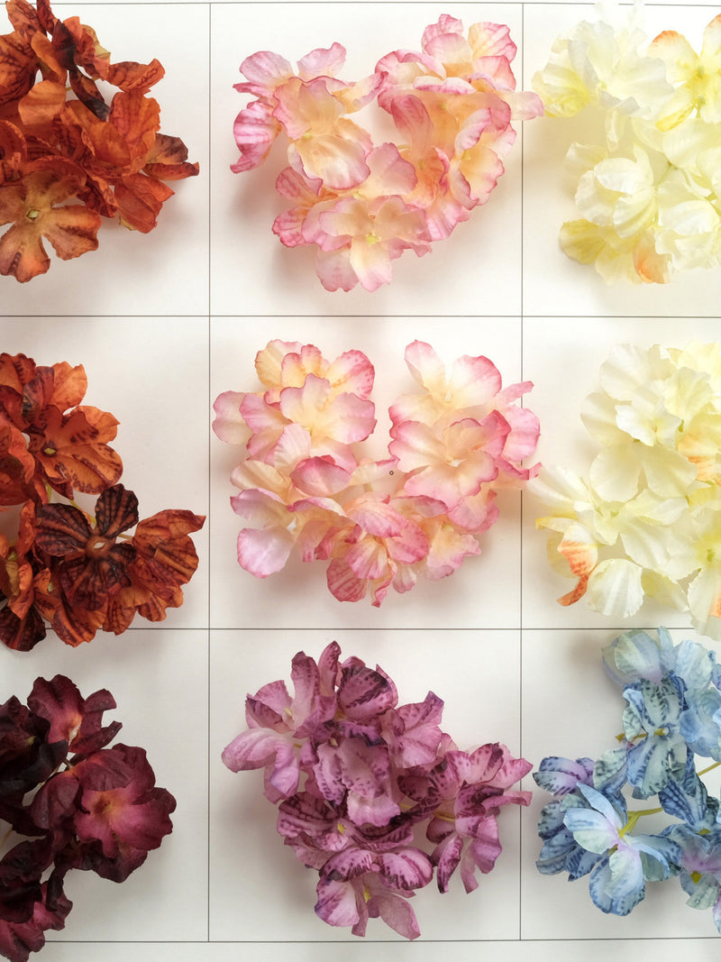 6Colors Hydrangea / 2-200pcs Artificial Silk Flower Head For DIY Bouquets Wreath Crown Wedding Decor Earrings Accessory -Snowball Flower silk flower