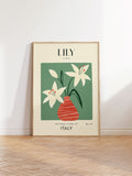 LILY Retro Art Print | Vintage Floral Home DŽcor | Boho Flower Poster | Botanical Wall Art | Italy Travel Print | House Warming Gift house warming flower