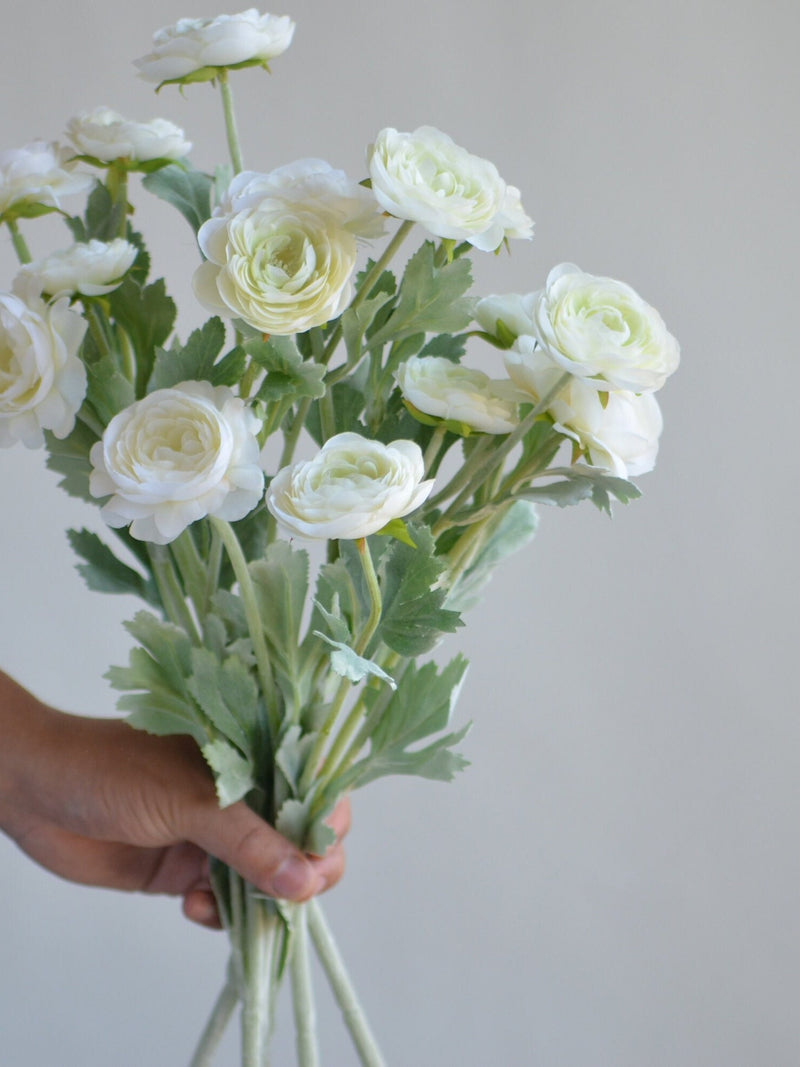 18.5" Fake Ranunculus Branch 3 Heads, Cream, Yellow, Pink, Champagne, Blush, DIY Wedding Flowers Bouquets Wedding Centerpieces, Floral, Gift FLOWER DELIVERY