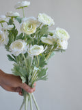18.5" Fake Ranunculus Branch 3 Heads, Cream, Yellow, Pink, Champagne, Blush, DIY Wedding Flowers Bouquets Wedding Centerpieces, Floral, Gift silk flower