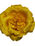 M&S Schmalberg 3.5" Yellow Blooming Rose Flower Millinery Fabric Flowers Fashion Accessory Brooch Pin silk flower