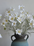 23.5" White Artificial Cosmos Flowers Branch, Faux Summer Wild Flower, Fake Flowers Centerpieces | DIY Floral | Wedding/Home Decoration Gift faux plants