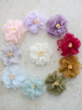 Organza Cherry Blossom Flower: Colorful Millinery Flower Head (2.5") silk flower