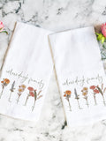 Family Garden Personalized Birth Flower Birth Month Dish Towel, Custom Tea Towels, Our Garden Home DŽcor, Wildflower Home DŽcor, Gift birthday flower