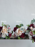 Faux Burgundy Rose Pink And Ivory Wedding Bouquet, Boho Bouquet, Bridal Bridesmaids Bouquet, Rose and Eucalyptus, Lamb's ears, Baby's Breath wedding flower