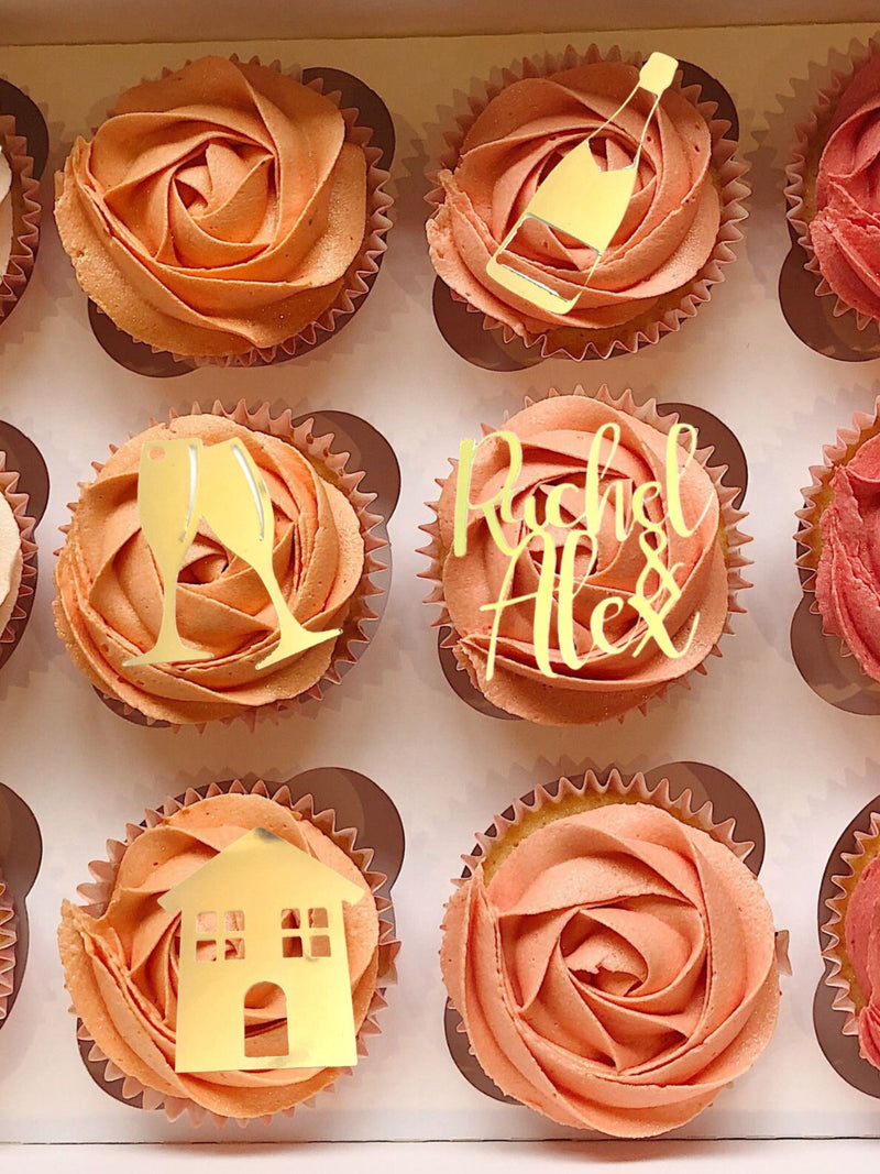 New Home Cupcake Toppers: Glitter Housewarming Party Decorations house warming flower