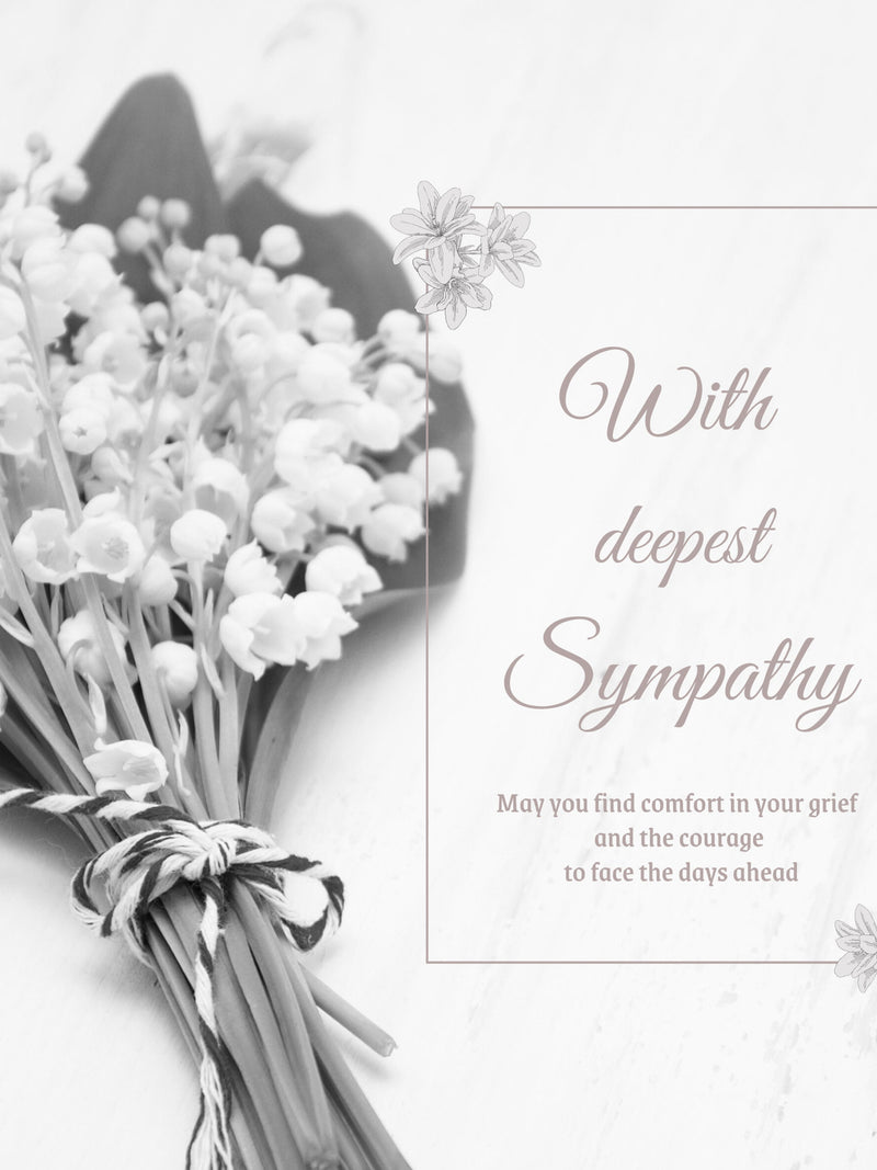 White Flowers Sympathy Card: Minimalist Condolences (Digital Download) sympathy flower
