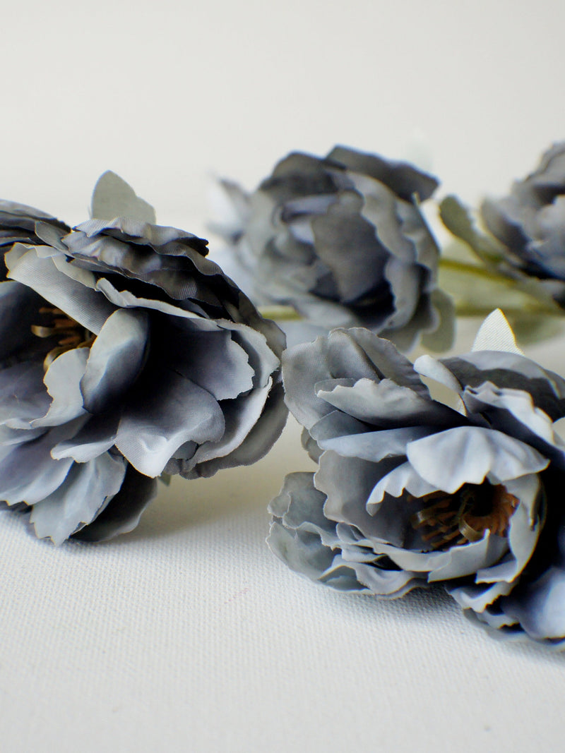 Dark Gray Silk Peony Stem: DIY Wedding Floral Arrangement silk flower