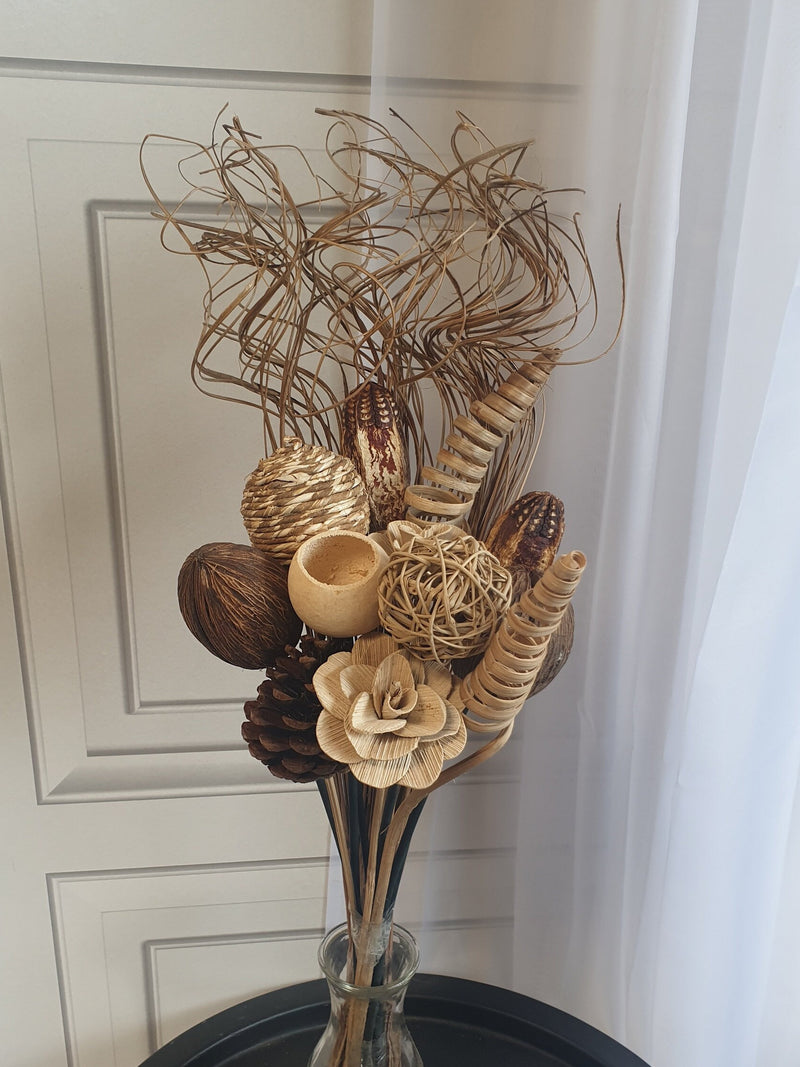 Exotic Dried, Artificial & Wooden Flower Hand Tied Unique Bouquets 12-18 Stems 44cm-70cm Large Bunch Floral Filler Natural Flowers Tall Vase FLOWER DELIVERY