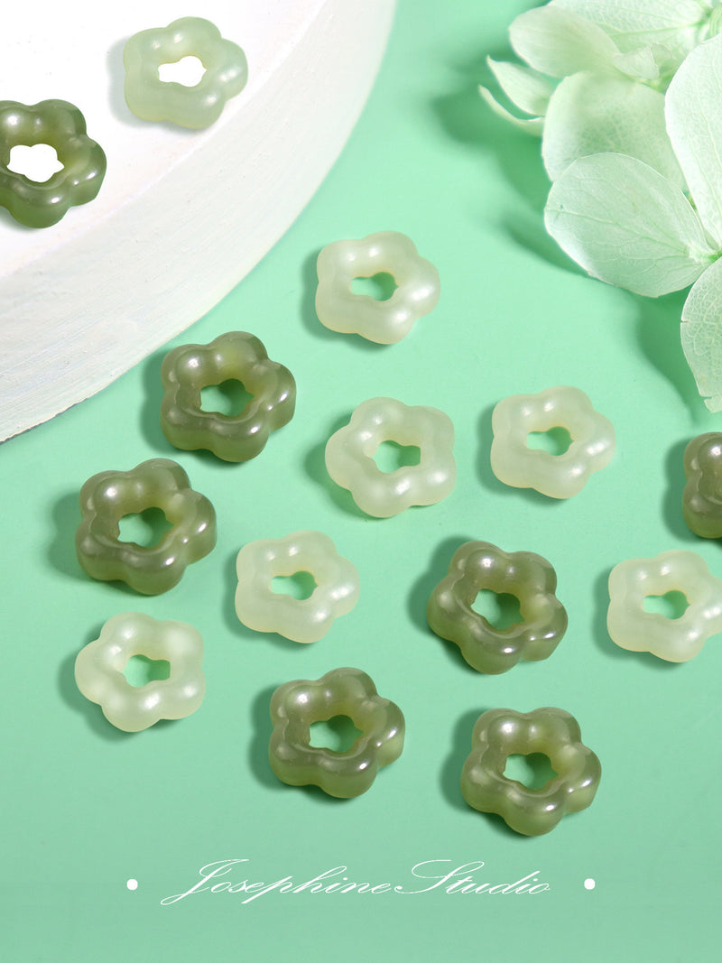 Genuine Green Jade Pendant, Flower Floral Shape Green Light Green Pendant, DIY Pendant Necklace Jewelry, Mother's Day gift ANNIVERSARY