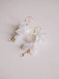Small Wedding Earrings, Flowers Bridal Earrings, Silk Flower Earrings, Statement Earrings, Boho Bridal Accessories, Boho Bridal Earrings silk flower