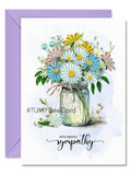 Flower Sympathy Card, Daisy in Mason Quilling Card with Sympathy, Flower Greeting Card, Handmade With Deepest Sympathy Card for Loved One sympathy flower