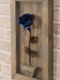 Personalized Gift - Framed Blue Metal Rose for Wood 5th Anniversary ANNIVERSARY
