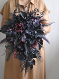 Black bridal bouquet, Gothic wedding bouquet, Burgundy bouquet Bouquet