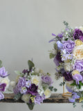 Artificial Lilac Lavender Purple Flowers Bridal Bouquet, Real Touch Roses, Bridesmaids Bouquet, Handmade Bouquet/Boutonniere/Wedding Corsage wedding flower