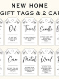 Printable New Home Tags and Basket - Housewarming Gift Basket Tags - New Home Owners Gift - Welcome Home Gift - Instant Download - PL90 house warming flower