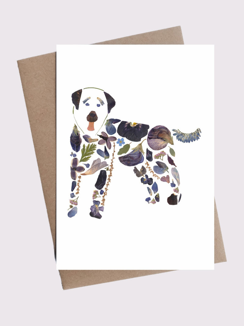 Black Labrador Retriever Card, Pressed Flower Art, Sympathy Gift sympathy flower