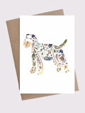 Pressed Flower Schnauzer Card: Pet Sympathy Gift (5x7 with Kraft Envelope) sympathy flower