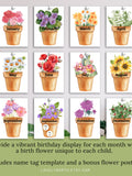 Birthday Month Flower Display | Classroom Birthday Decor | Editable Template | Bonus Reference Poster birthday flower